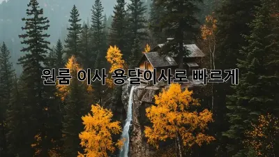 원룸 이사? 용달이사로 빠르게! 😎