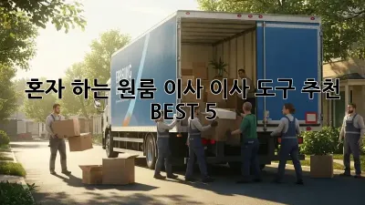 혼자 하는 원룸 이사? 이사 도구 추천 BEST 5!