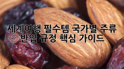 ✈️ 세계여행 필수템! 국가별 주류 반입 규정 핵심 가이드 🍾