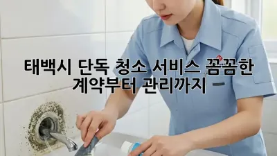 태백시 단독 청소 서비스: 꼼꼼한 계약부터 관리까지!